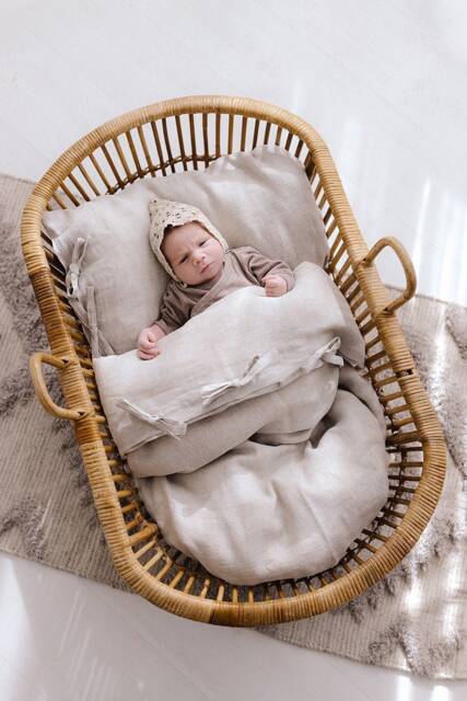 Natural Linen Bedding For Baby Toddler Children, Pure Duvet Cover & Pillowcase Crib - image 1