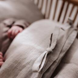 Natural Linen Bedding For Baby Toddler Children, Pure Duvet Cover & Pillowcase Crib - thumbnail 4