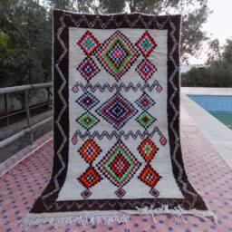 Hand-Knotted Wool Azilal Rug Traditional Berber Area Rug - thumbnail 2