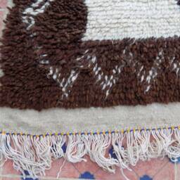 Hand-Knotted Wool Azilal Rug Traditional Berber Area Rug - thumbnail 3