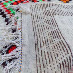 Hand-Knotted Wool Azilal Rug Traditional Berber Area Rug - thumbnail 4