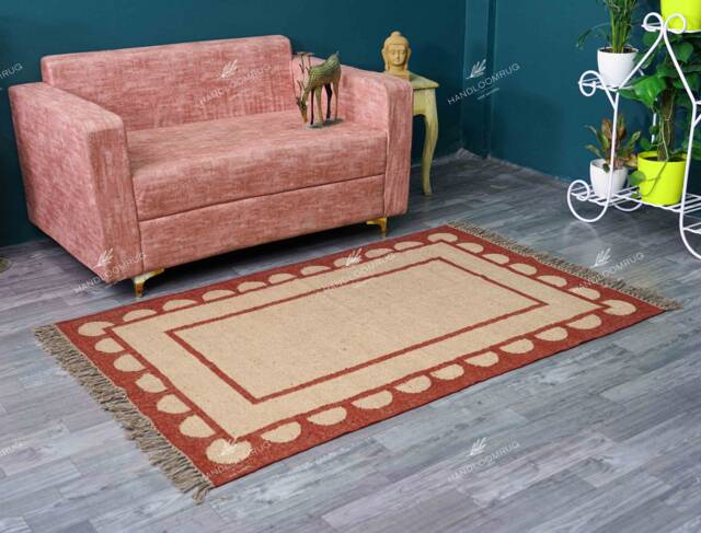 Handwoven Jute Area Rug Custom Natural Fiber Accent Rug - image 1