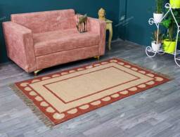 Handwoven Jute Area Rug Custom Natural Fiber Accent Rug - thumbnail 1