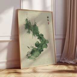 Japanese Bamboo Stairway Art Print - Zen Nature Poster With Green & Stone Path, Asian Inspired Minimalist Wall Decor - thumbnail 2