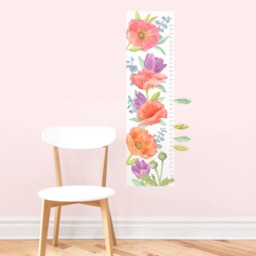 Poppy Mix Growth Chart - Fabric Wall Decal Flower Shop Mej - thumbnail 3