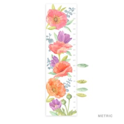 Poppy Mix Growth Chart - Fabric Wall Decal Flower Shop Mej - thumbnail 4