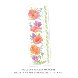 Poppy Mix Growth Chart - Fabric Wall Decal Flower Shop Mej - thumbnail 2