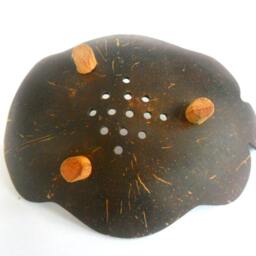"Natural Coconut Shell Soap Dish Art Leaf Shape Hand Carved Handmade Wooden Carving Home Decor/Zen Gift 6""x4.25""x2" - thumbnail 4