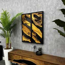 Handmade Live Edge Olive Wood Wall Art Modern Rustic Decor, Natural Hanging - thumbnail 2