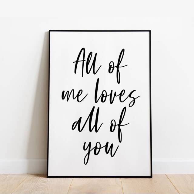 Love You Wall Print Art Home Decor White Black Gallery - image 1