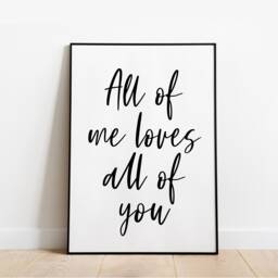 Love You Wall Print Art Home Decor White Black Gallery - thumbnail 1
