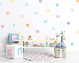 Rainbow Watercolour Polka Dot Wall Stickers, Colourful Nursery Decals, Playroom Spot Baby Room Decor