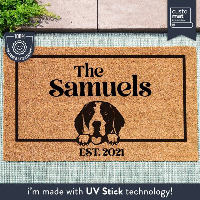 Beagle Dog Door Mat - Doormat Pet Gift Custom Breed Personalized Animal Couples New Home Gift - image 1