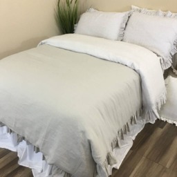 Linen Ruffle Duvet Cover - Reversible, Grab A Unique Reversible Duvet Cover in More Than 40 Colors Choices - thumbnail 3