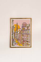 Paris Art Print Pastel Pink & Green Illustration - thumbnail 1