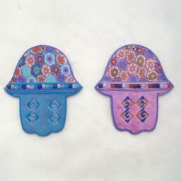 Hamsa Wall Hanging, Spiritual Gift, Purple Art, Hand, Home Blessing, Hand Of Fatima, Hamsa Decor, Protection Amulet - thumbnail 3