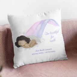 "Baby Loss Miscarriage Memorial Cushion ""Too Beautiful For Earth" - thumbnail 2