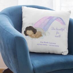 "Baby Loss Miscarriage Memorial Cushion ""Too Beautiful For Earth" - thumbnail 3
