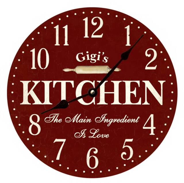 Red Kitchen Clock - Personalized Clock