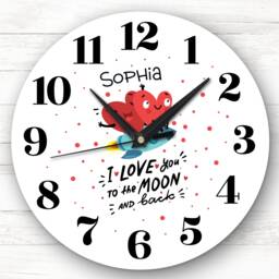 Two Love On The Rocket Anniversary Valentine's Day Gift Personalised Clock - thumbnail 1