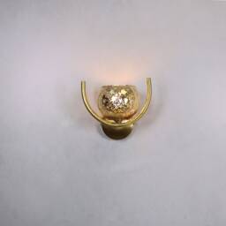 Brass Wall Lighting - Globe Amber Lamp Vanity Light Fixture, Sconce, Lamp, , Small - thumbnail 2