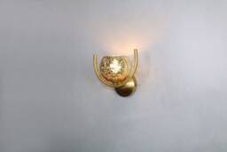 Brass Wall Lighting - Globe Amber Lamp Vanity Light Fixture, Sconce, Lamp, , Small