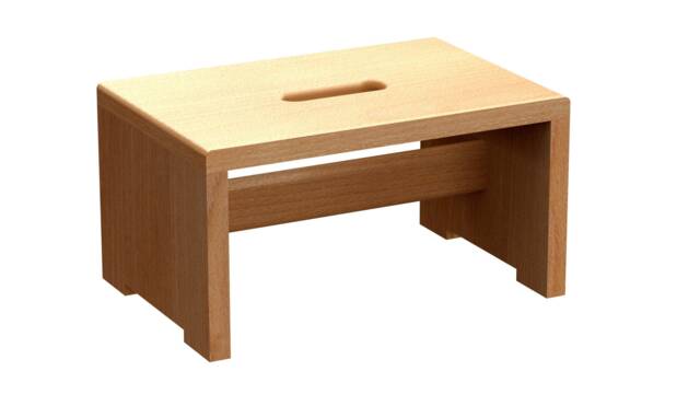 Stool Made Of Wood, Hardwood, Beech, Stable & Tip-Proof, Oiled New