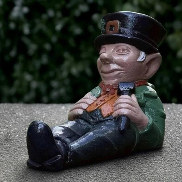 Funny Leprechaun Garden Statue Irish Elf Sculpture Concrete Fairy Decoration Outdoor Lucky Figurine St Patricks Day Ornament - image 1