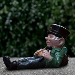 Funny Leprechaun Garden Statue Irish Elf Sculpture Concrete Fairy Decoration Outdoor Lucky Figurine St Patricks Day Ornament - thumbnail 2