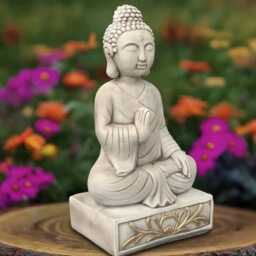 Concrete Buddha Statue Stone Sculpture Cement Figurine Garden & Home Decoration Lover Gift Zen Garden Ornament - thumbnail 4