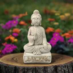 Concrete Buddha Statue Stone Sculpture Cement Figurine Garden & Home Decoration Lover Gift Zen Garden Ornament - thumbnail 1