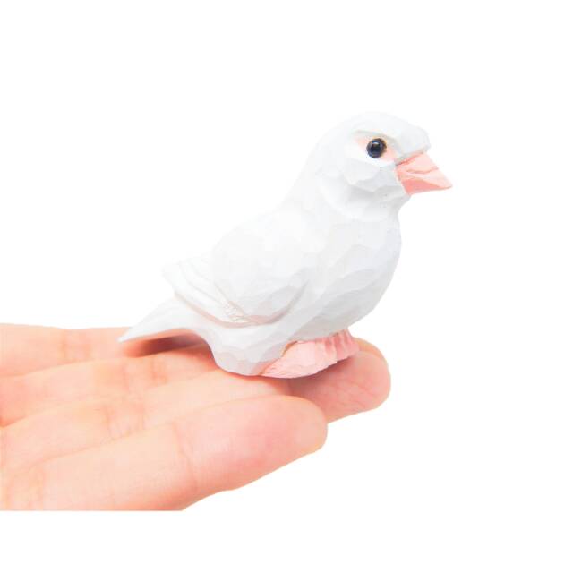 White Dove Wooden Figurine - Hand-Carved Rustic Bird Statue Decor - image 1