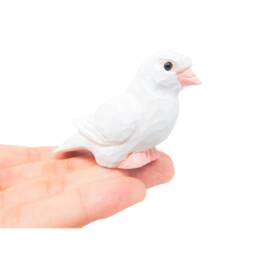 White Dove Wooden Figurine - Hand-Carved Rustic Bird Statue Decor