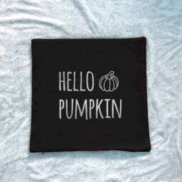 Hello Pumpkin Black Cushion, Halloween Decor, Pillow, Autumn Decoration, Decoration - thumbnail 3