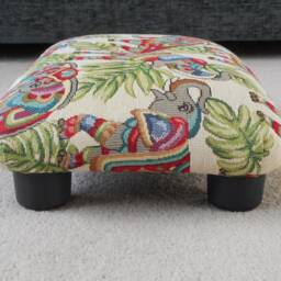 Elephant Fabric Footstool Handmade Small Under Desk Little Ottoman - thumbnail 4