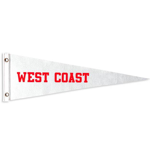 West Coast Pennant - Travel Felt Flag Banner Nautical Vintage Style Wall Decor - image 1