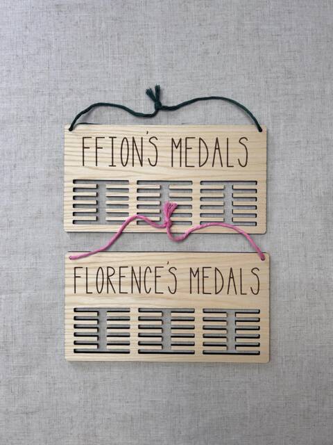 Gift For Grandchildren, Personalised Medal Hanger, Children, Athlete Display, Daddy Birthday Gift, Running Holder - image 1