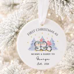Baby's First Christmas Bauble - Personalised Ornament New Parent Gift Mummy & Daddy Keepsake - thumbnail 2