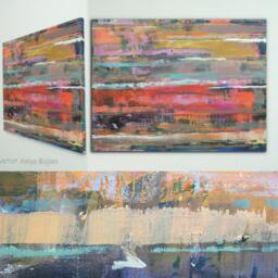 "Custom Order Art Canvas Painting Abstract Acrylic Painting Modern Abstract Art 32 X 24""Each Total Size 96""X 24" - thumbnail 2