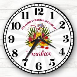 Colourful Floral Cocktail O'clock Personalised Gift Clock