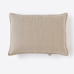 Linen Quilted Pillowcases Set Of 2 - Natural 20x26 Pillow Covers With Envelope Closure Soft Stonewashed Flax Pillows For Relaxed Bedrooms - thumbnail 3