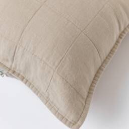 Linen Quilted Pillowcases Set Of 2 - Natural 20x26 Pillow Covers With Envelope Closure Soft Stonewashed Flax Pillows For Relaxed Bedrooms - thumbnail 2