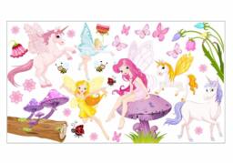 010 Wall Decal Elf Magic Mushroom Unicorn Fairy Nikima in 6 Different Versions. Sizes