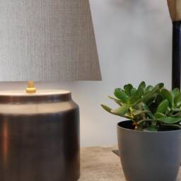 Feather Grey Extra Tall Cone Lampshade in Linen, 50cm Height - thumbnail 2
