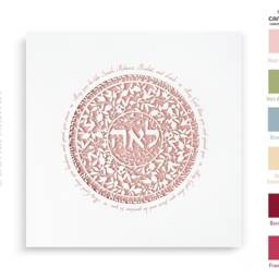 Personalized Bat Mitzvah Paper Cut Art Priestly Blessing, Judaica Wall Decor - thumbnail 4
