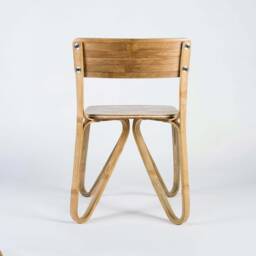 Minimal Bamboo Dining Chair Handmade Boho Office Study Chair - thumbnail 2