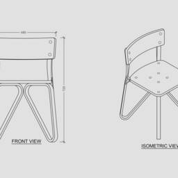 Minimal Bamboo Dining Chair Handmade Boho Office Study Chair - thumbnail 4