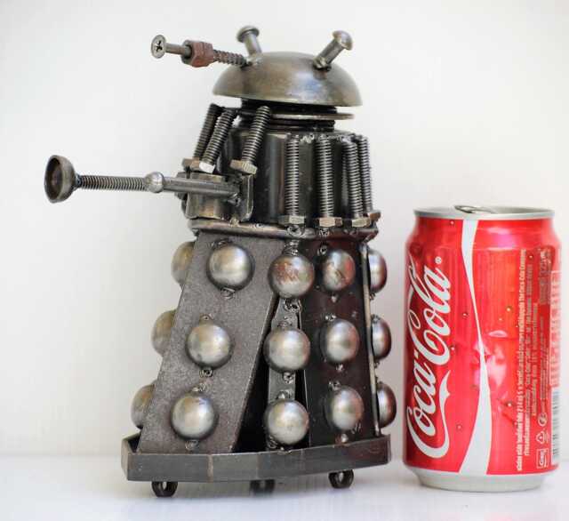 Robotscrap Metal Sculpture, Handmade Recycled Steel Art, Geek Valentine Gift For Him - image 1