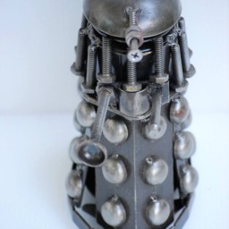 Robotscrap Metal Sculpture, Handmade Recycled Steel Art, Geek Valentine Gift For Him - thumbnail 4