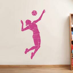 Girl Volleyball Player Sticker Gift, Wall Decal For Girls Bedroom, Beach Sticker, Decor - thumbnail 2